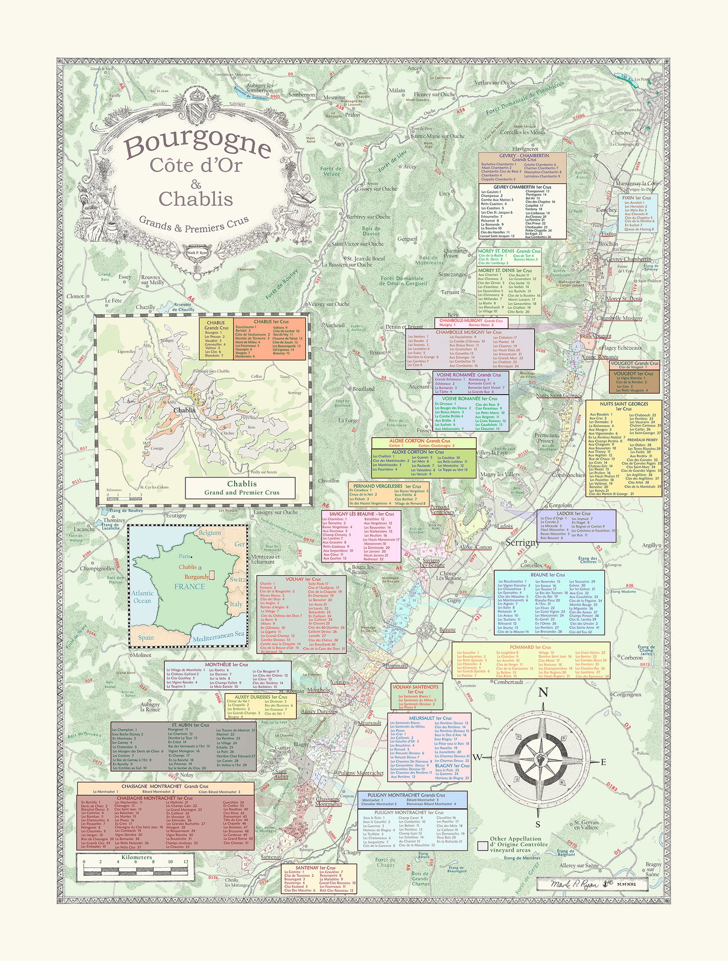 Burgundy Wine Map