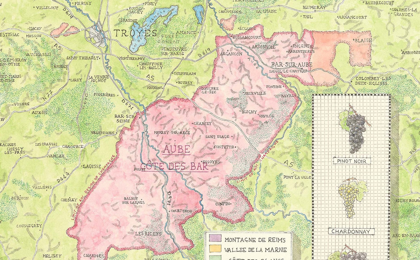 Champagne wine map