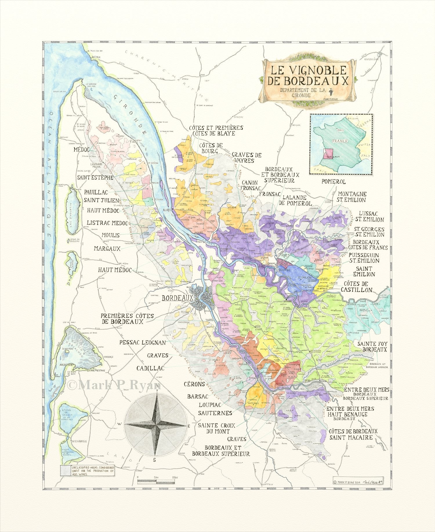Bordeaux wine map