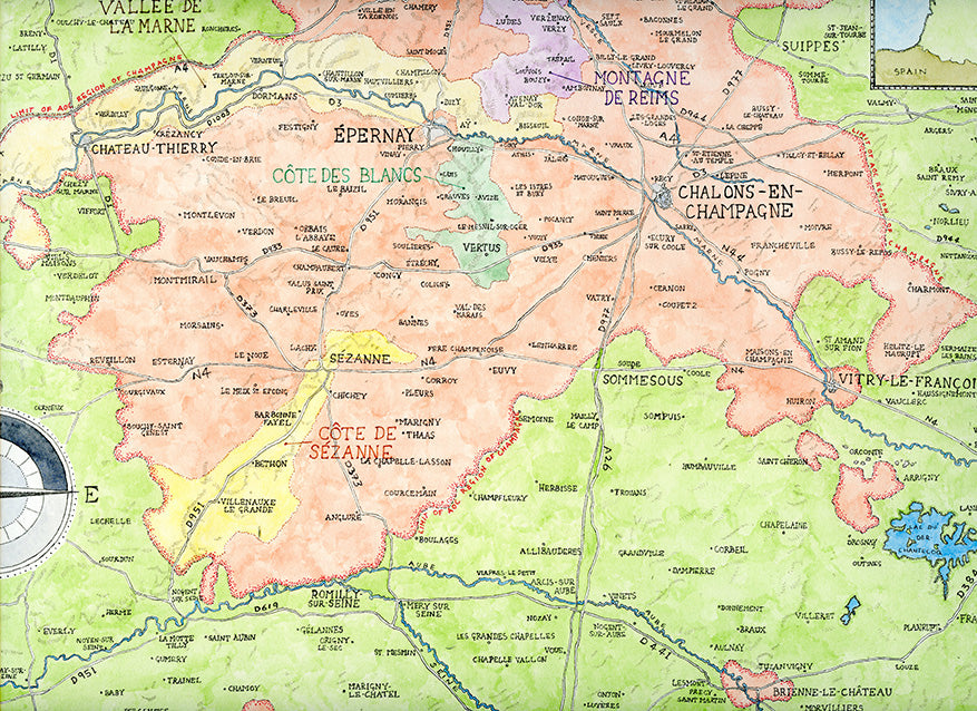 Snip of Champagne region map