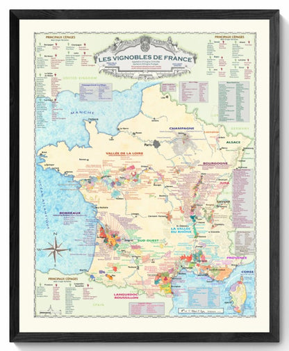 Wine Map of France, Carte des Vins de France AOC wine map of France