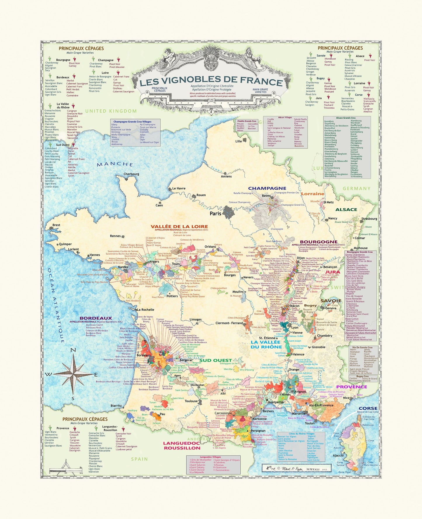 map of French wines