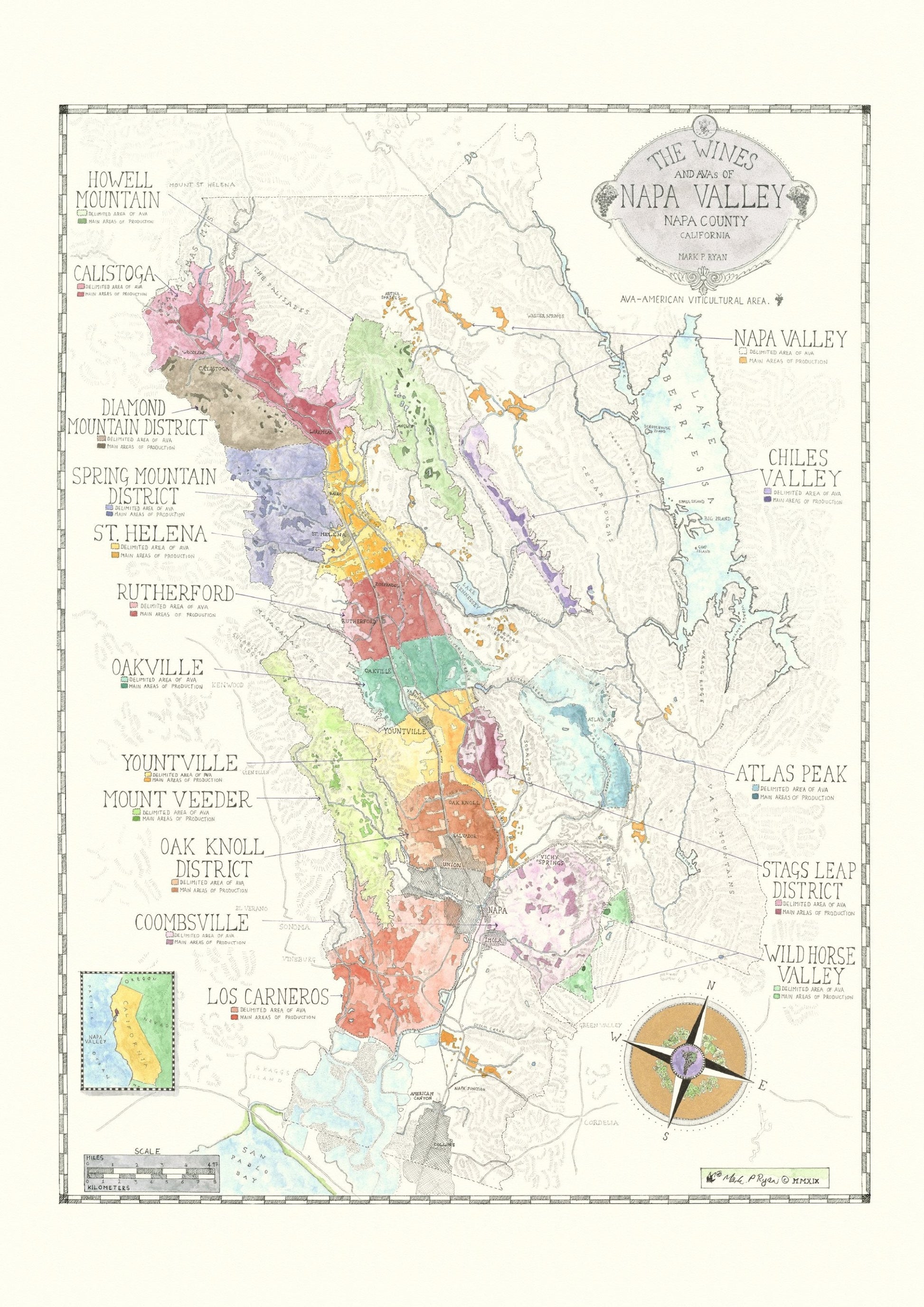 Napa valley wine map